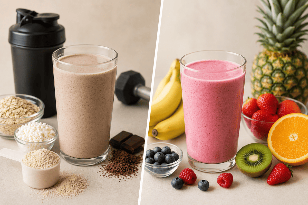 Batidos de proteínas vs. batidos de frutas: ¿cuál elegir según tu objetivo?