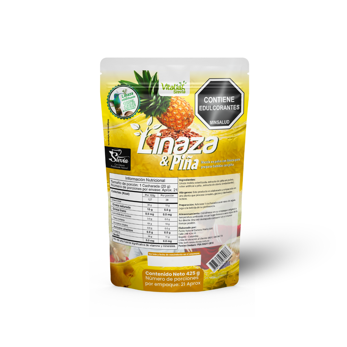 FIBRA LINAZA Y PIÑA BOLSA 425 G VITALIAH