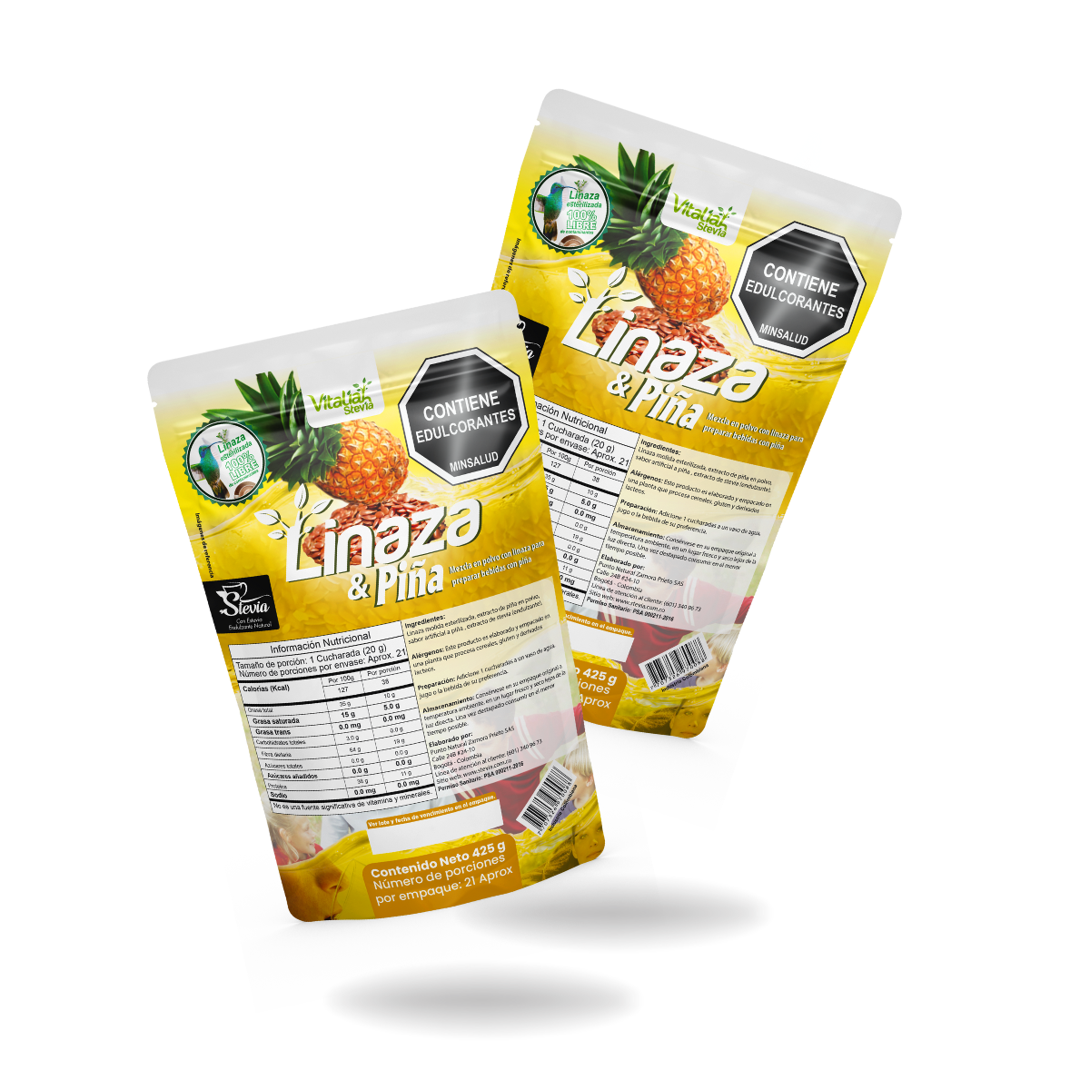 FIBRA LINAZA Y PIÑA BOLSA 425 G VITALIAH
