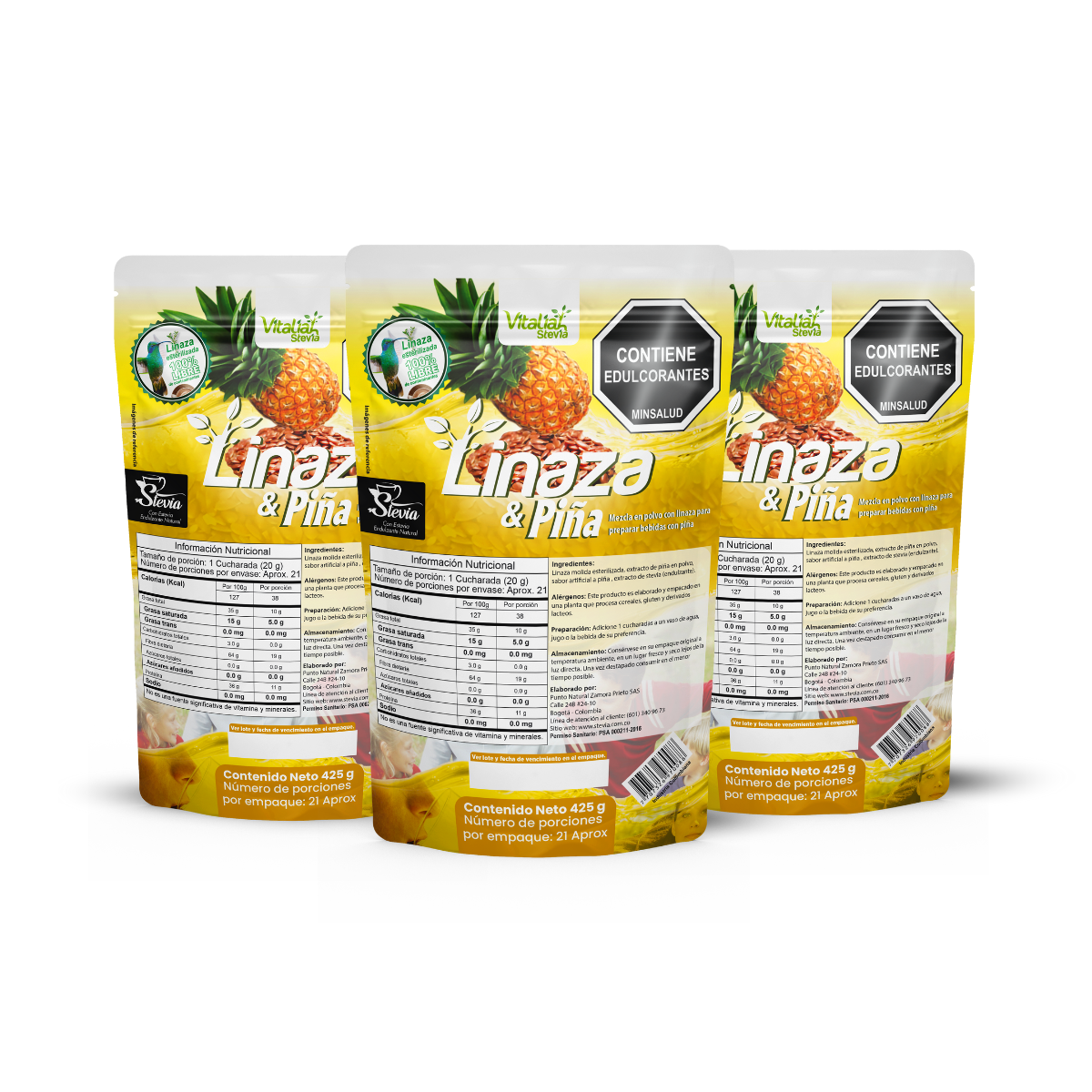 FIBRA LINAZA Y PIÑA BOLSA 425 G VITALIAH