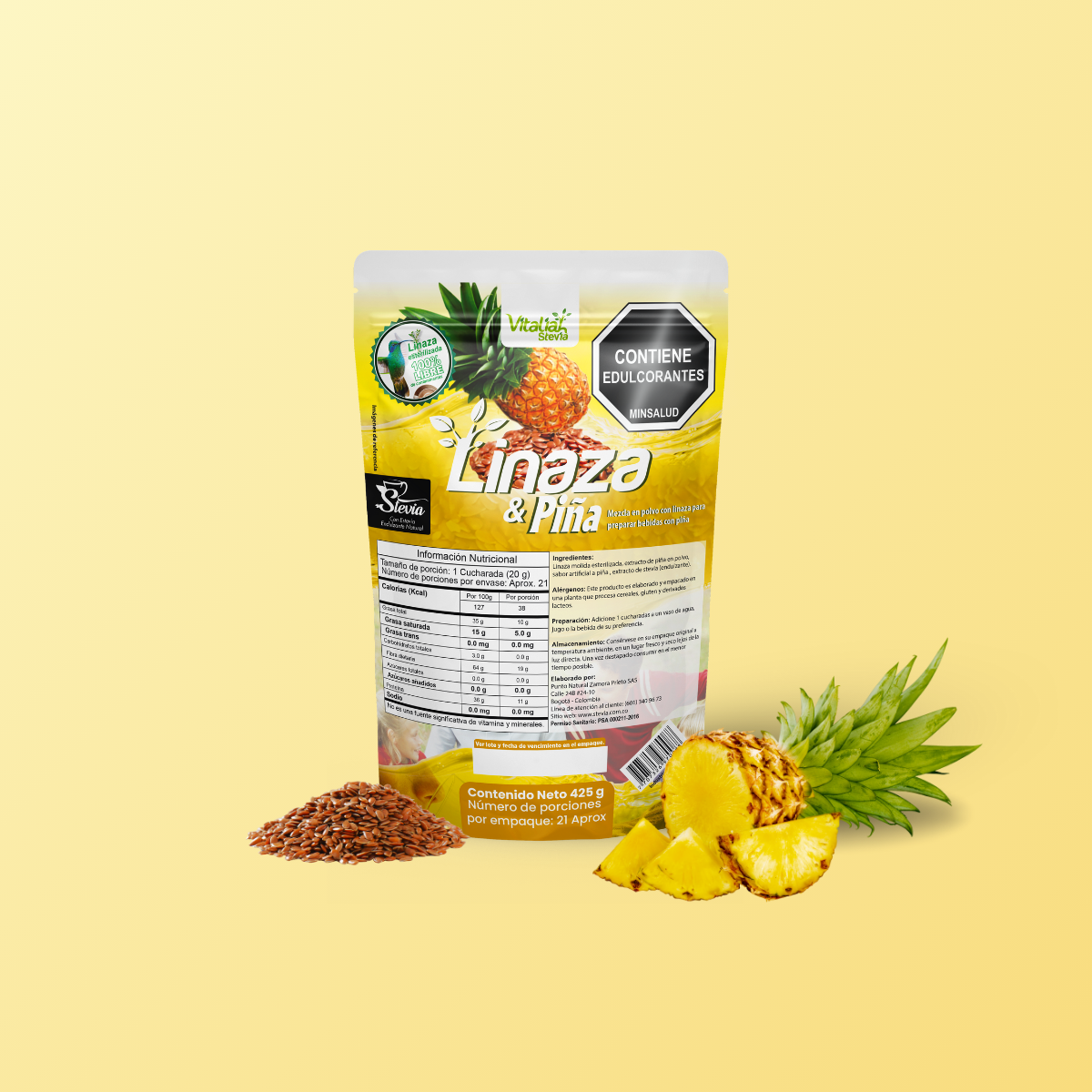 FIBRA LINAZA Y PIÑA BOLSA 425 G VITALIAH