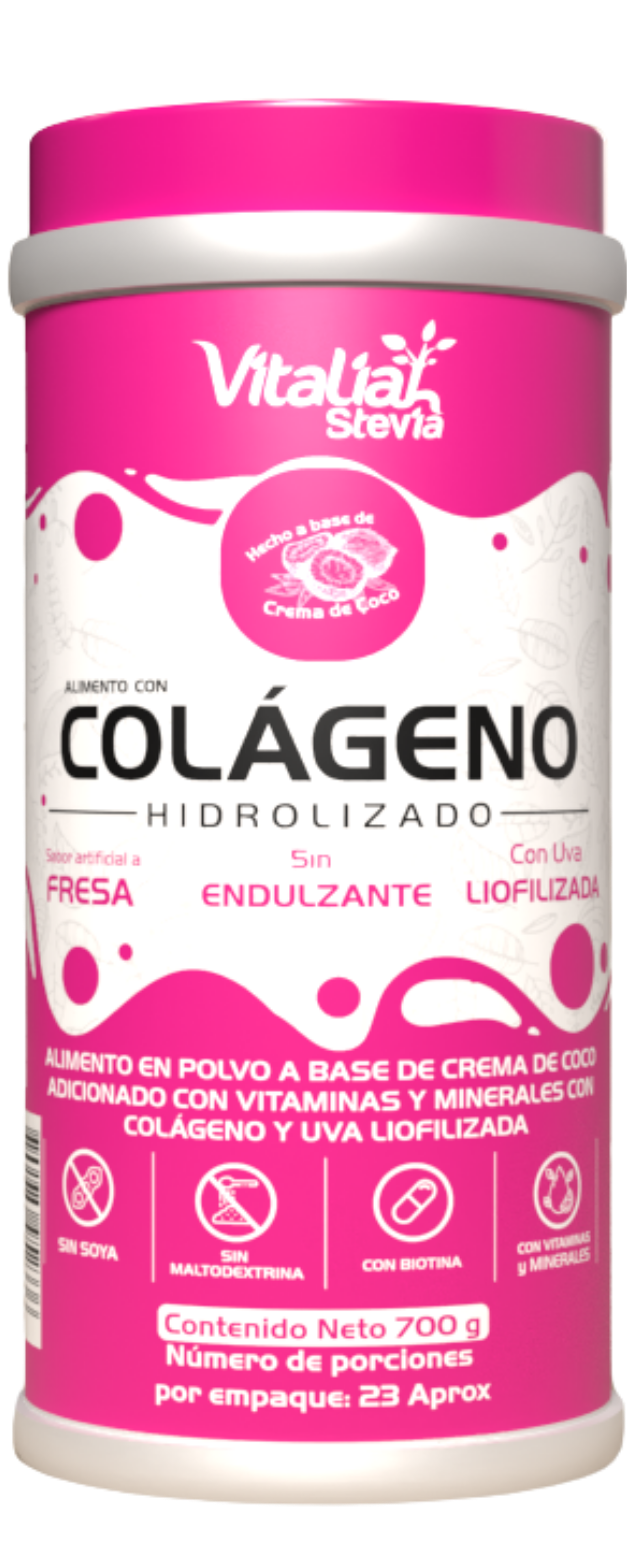 Colágeno hidrolizado Vitaliah con uva liofilizada antioxidante para el cuidado de la piel