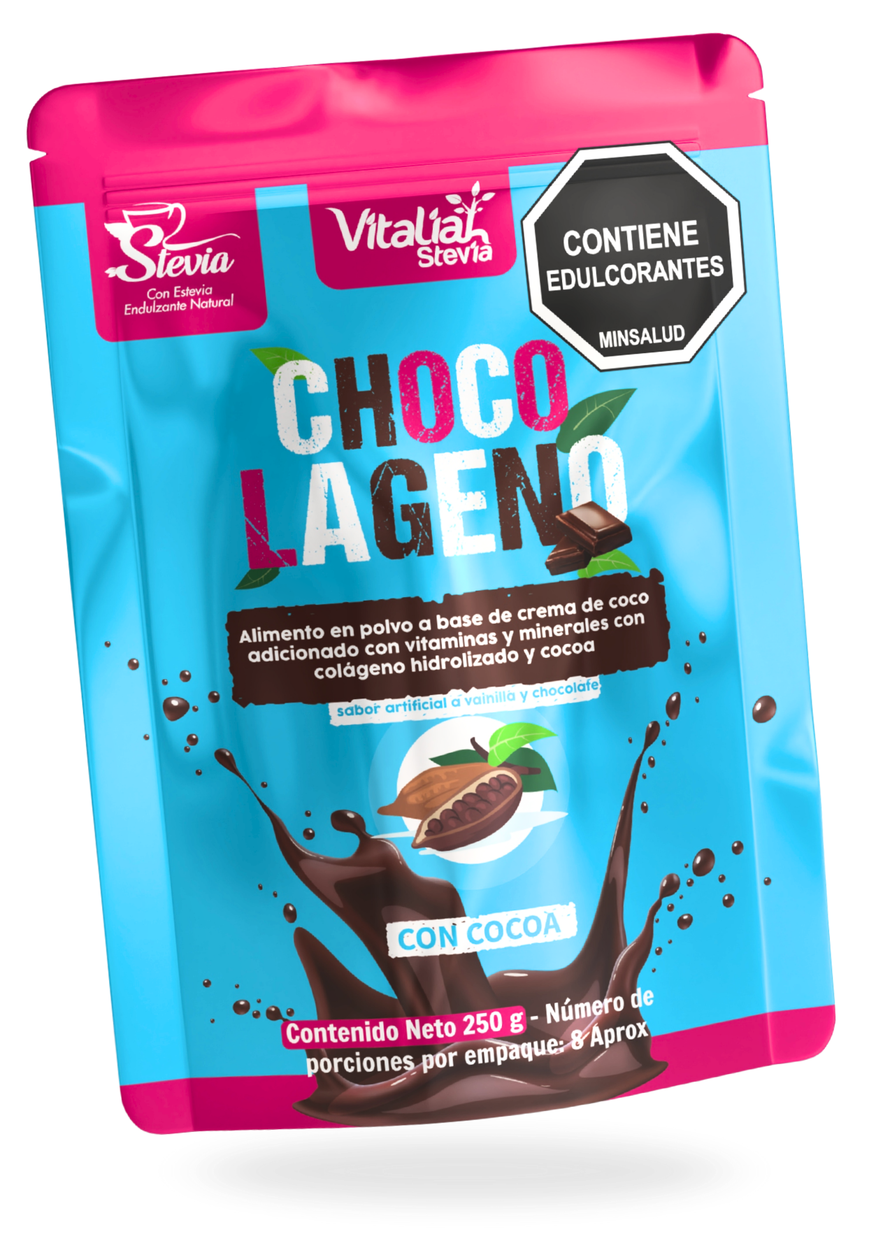 Colágeno hidrolizado Vitaliah sabor chocolate para el cuidado de la piel, cabello, uñas y articulaciones
