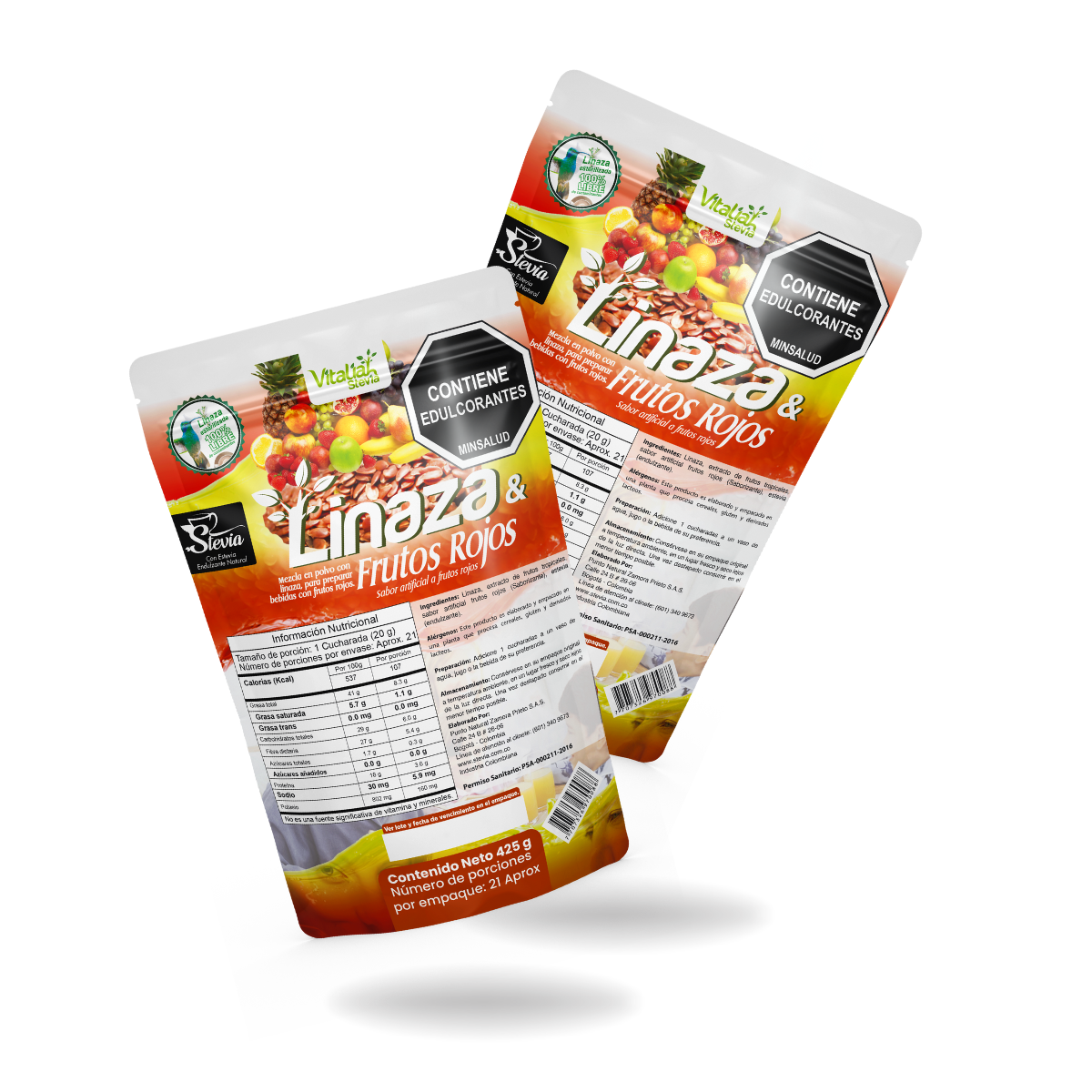 Fibra Linaza + Frutos Rojos Doypack 425 g