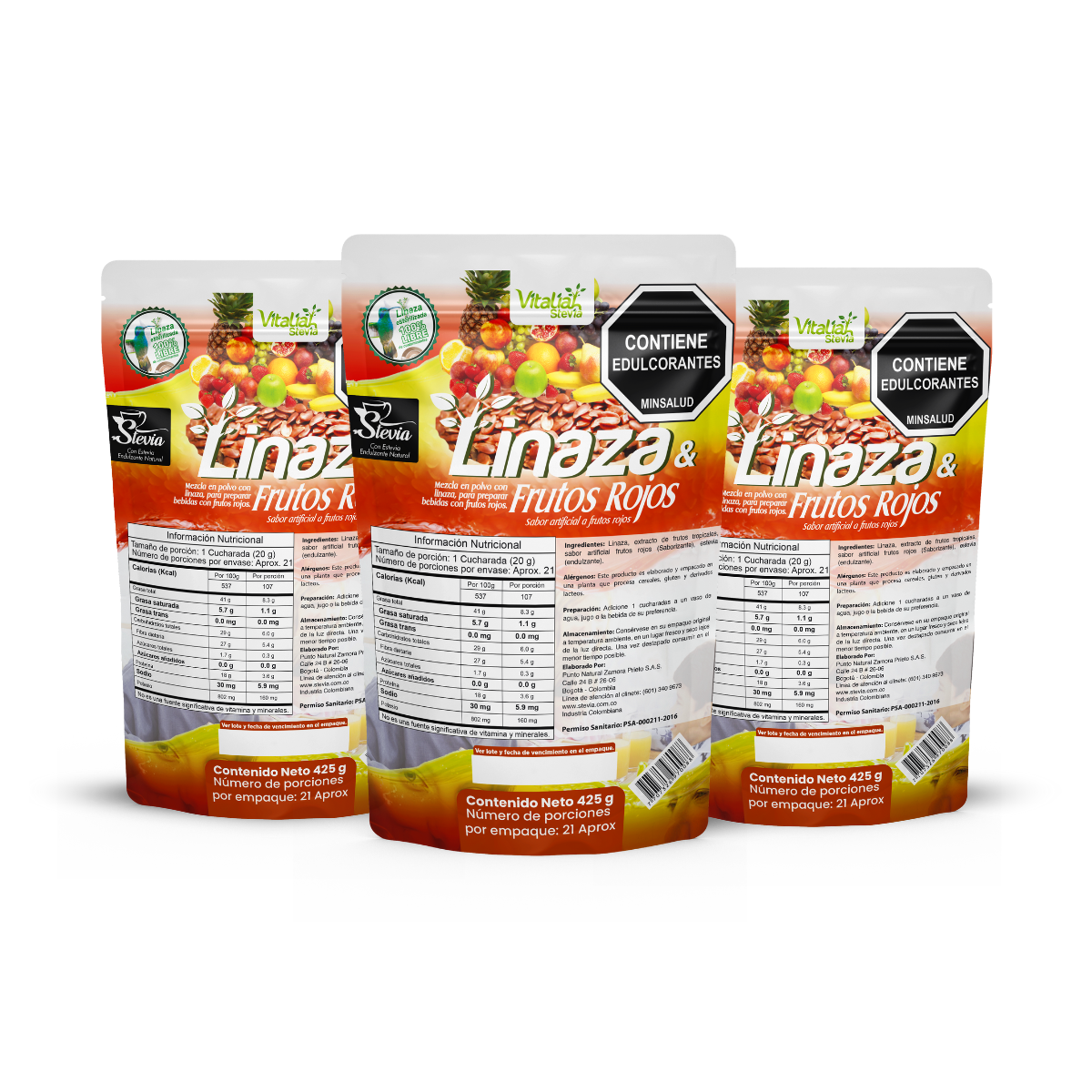 Fibra Linaza + Frutos Rojos Doypack 425 g