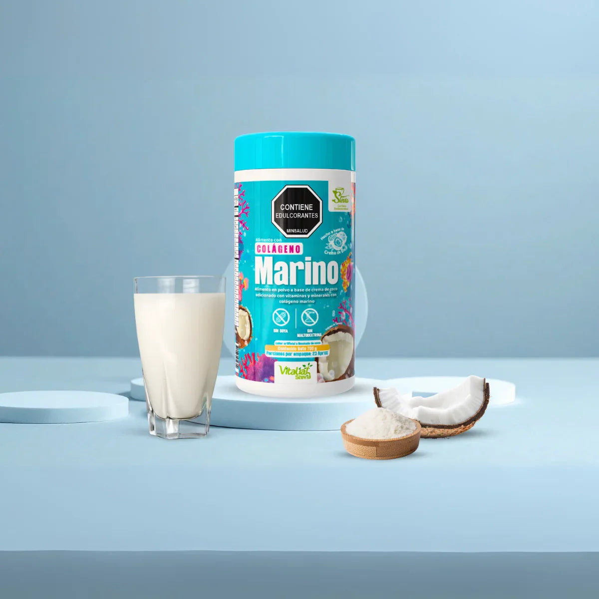 Batido Colágeno Hidrolizado Origen Marino - 700 g - Vitaliah Stevia -Alimentos saludables