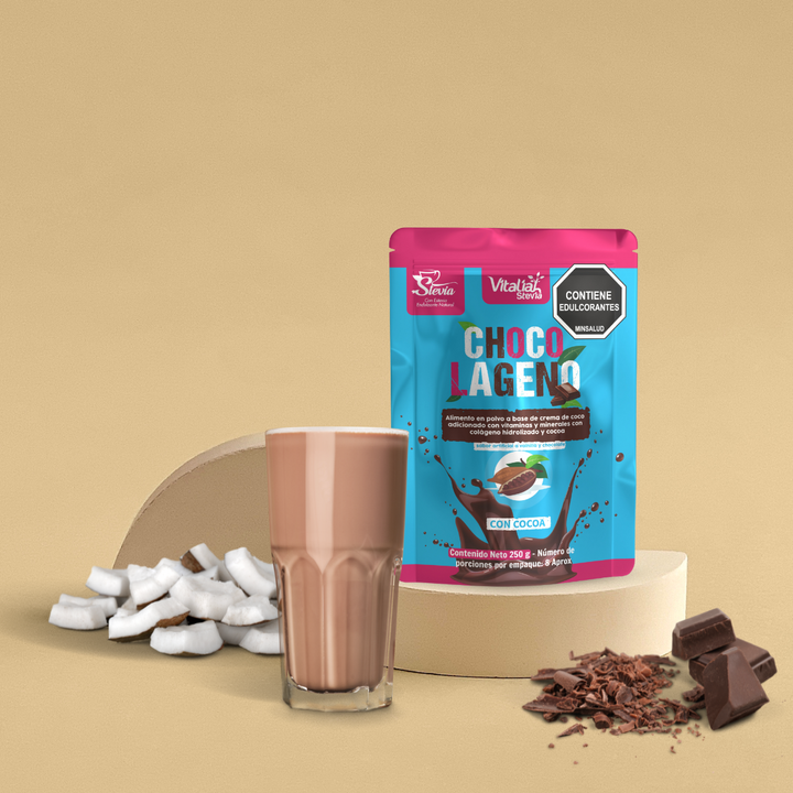 Batido Colágeno Chocolágeno Doypack 250 g - Vitaliah Stevia -Alimentos saludables