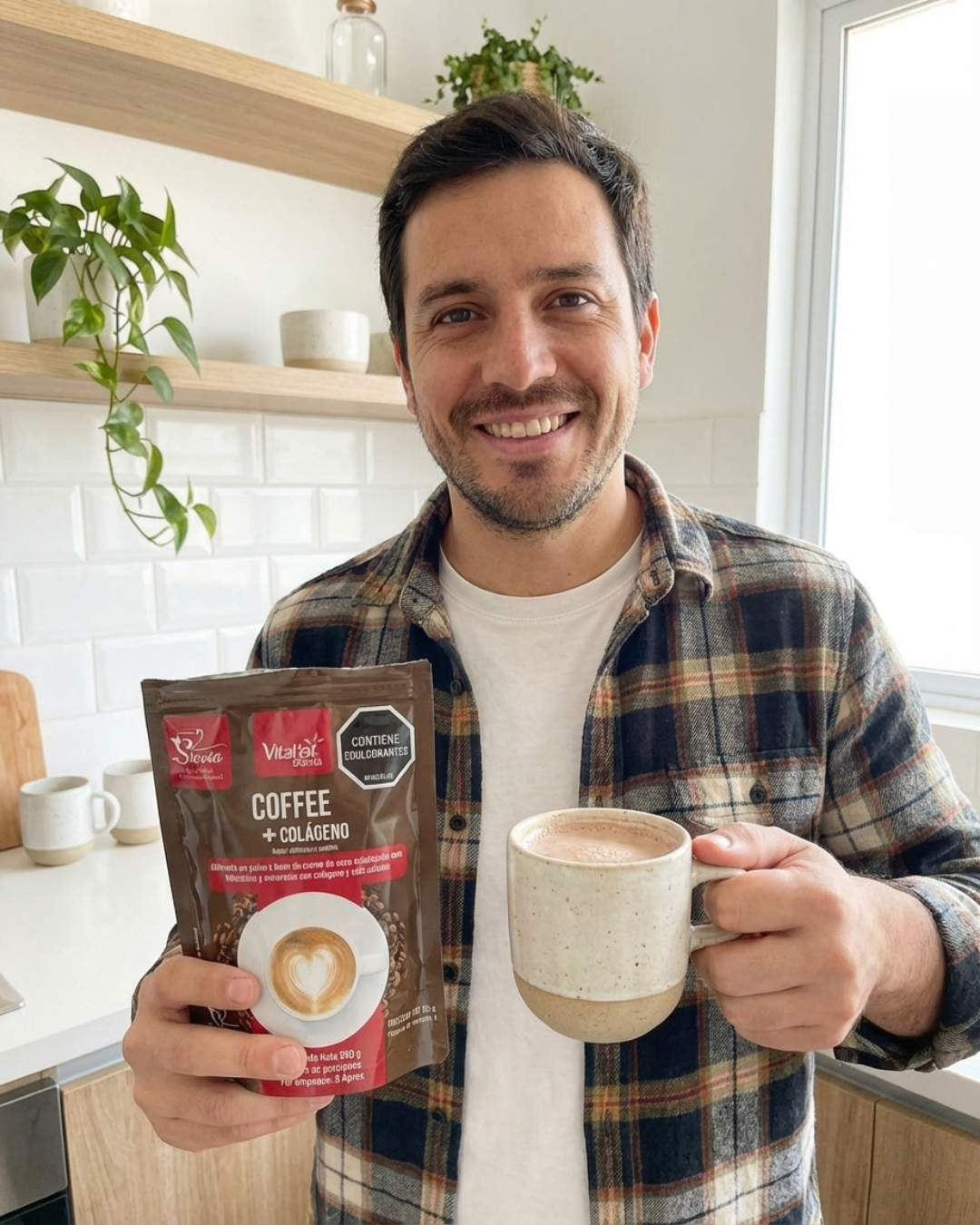Colágeno hidrolizado con café endulzado con stevia