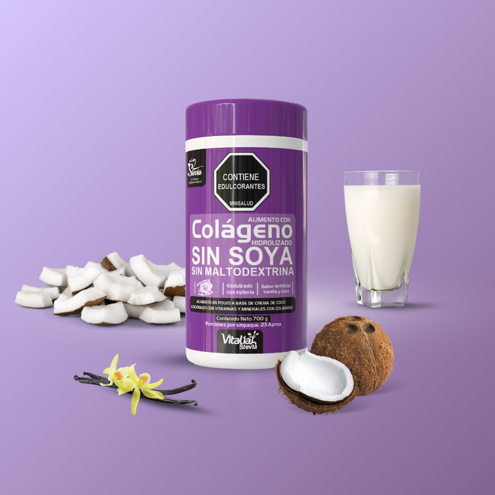 Batido Colágeno Vainilla - 700 g - Vitaliah Stevia -Alimentos saludables