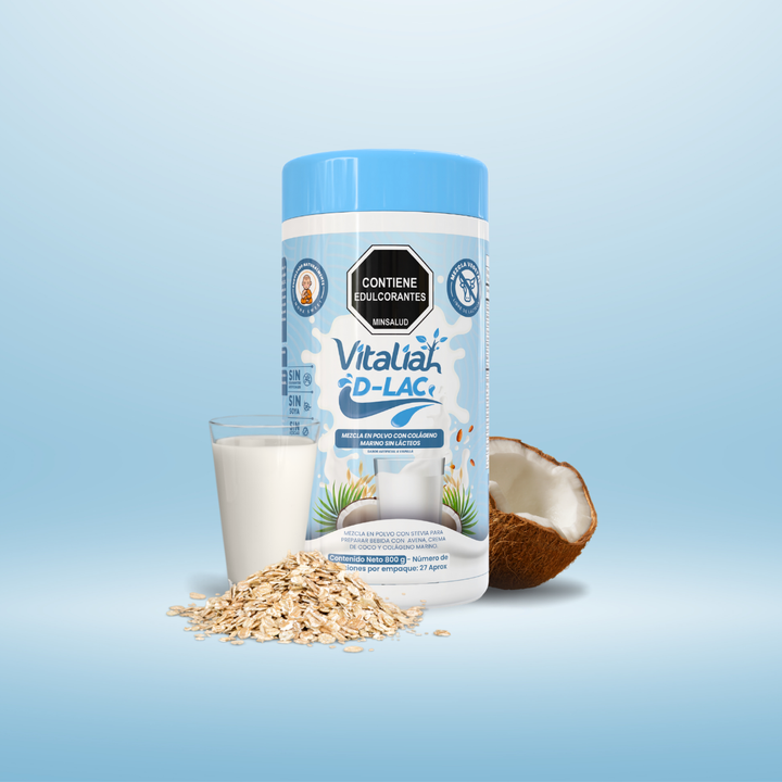 Batido Vitaliah D-LAC Deslactosado con Colágeno Marino - 800 g - Vitaliah Stevia -Alimentos saludables