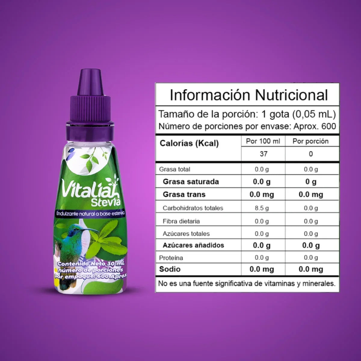 Stevia Liquida Vitaliah Gotero x 30 ml + 10 ml - Vitaliah Stevia -Alimentos saludables