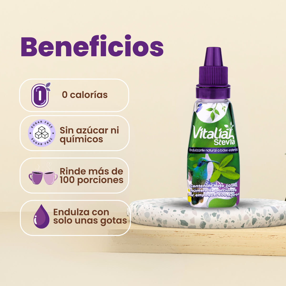 Combo 3 Goteros - Vitaliah Stevia -Alimentos saludables