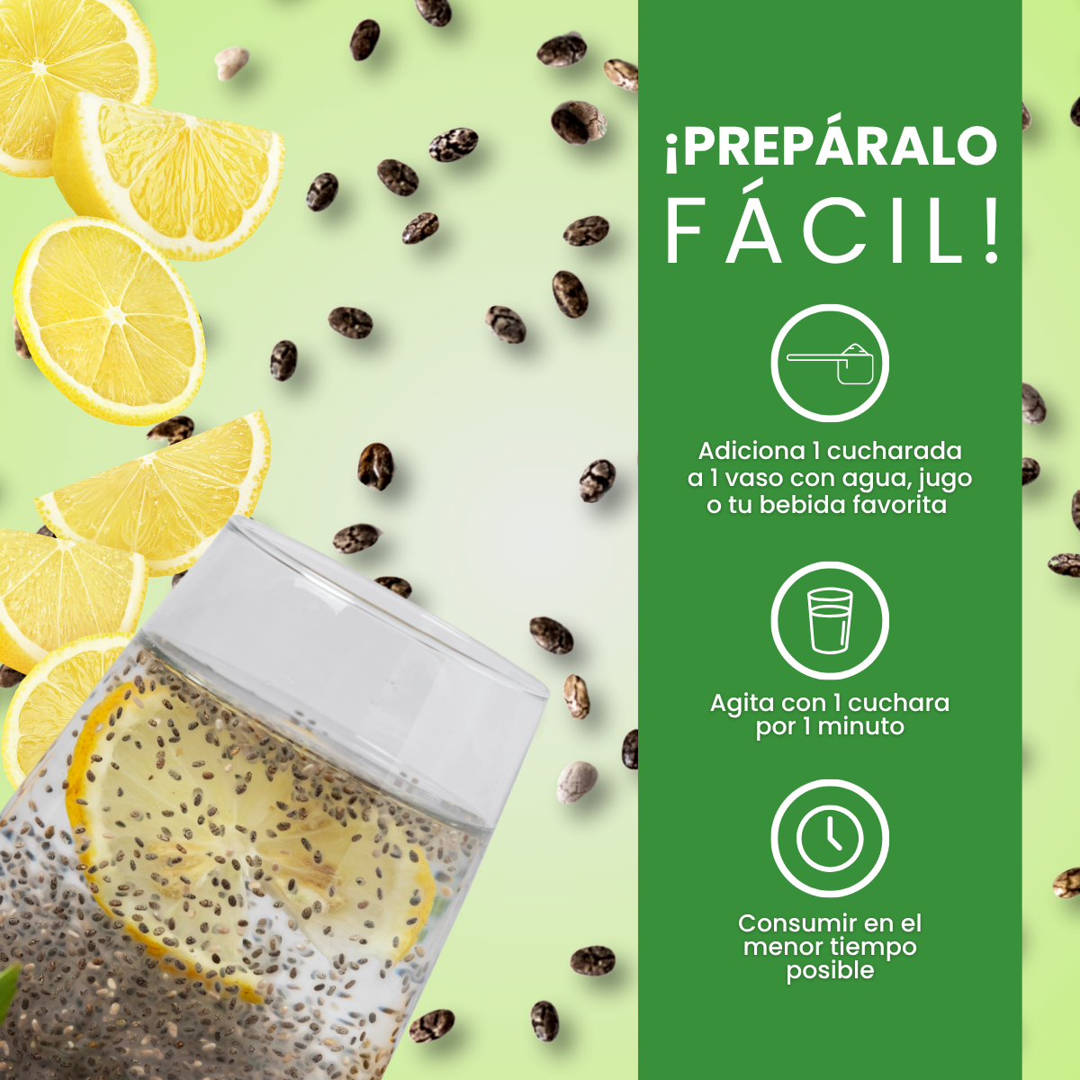 Fibra QB Linaza + Chia + Limon Doypack 425 g