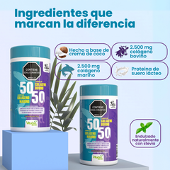 Batido Colágeno 50/50 Origen Marino y Bovino 700 g - Vitaliah Stevia -Alimentos saludables