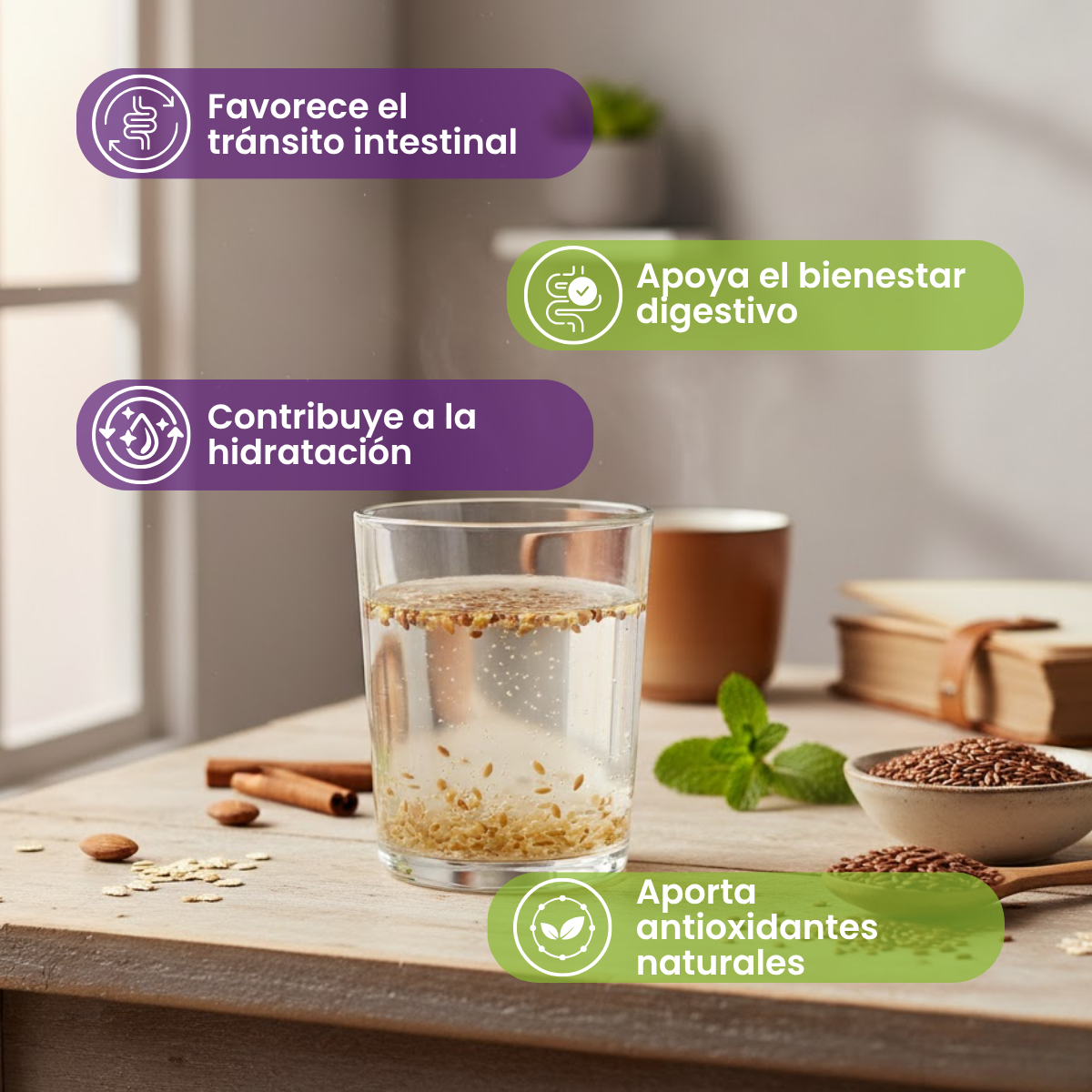 Fibra QB Linaza + Chia + Limon Doypack 425 g
