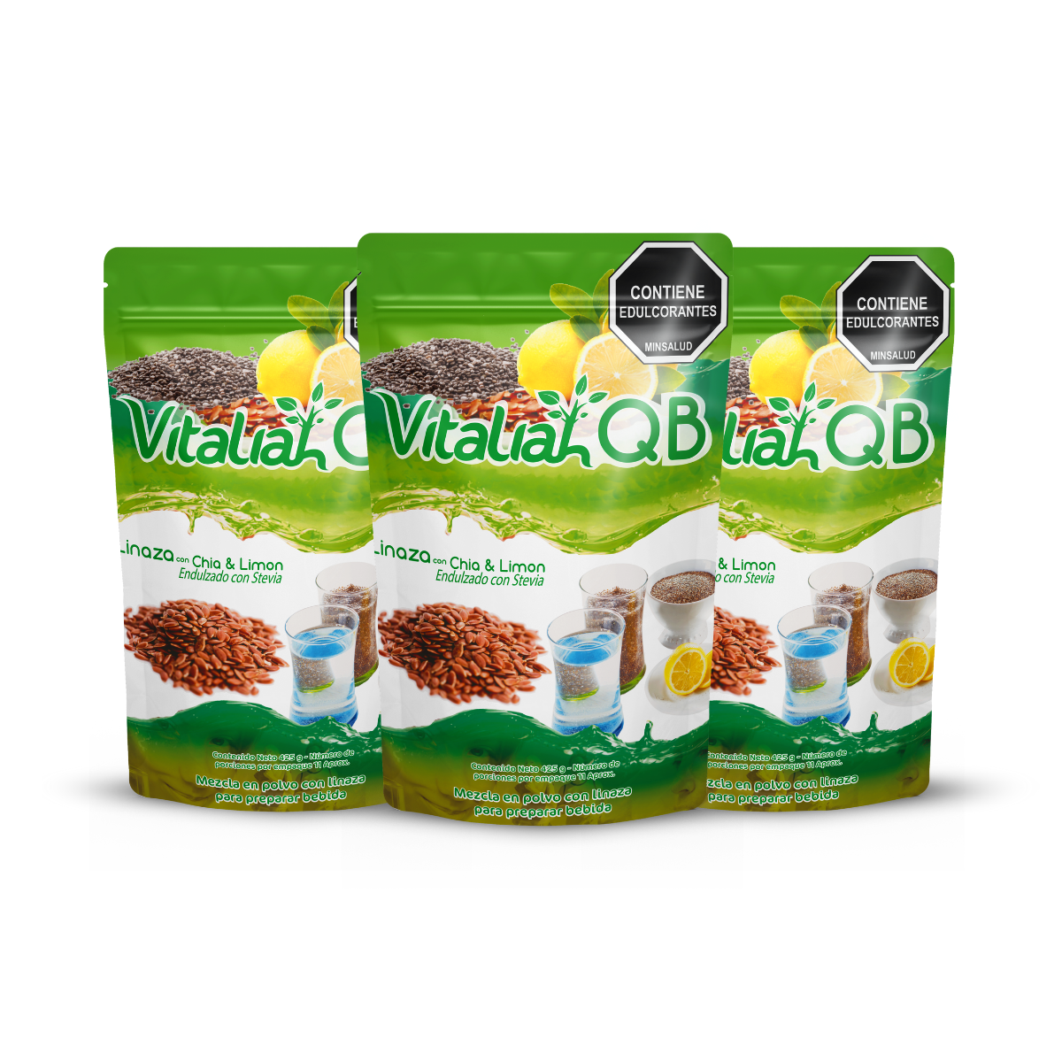 Fibra QB Linaza + Chia + Limon Doypack 425 g