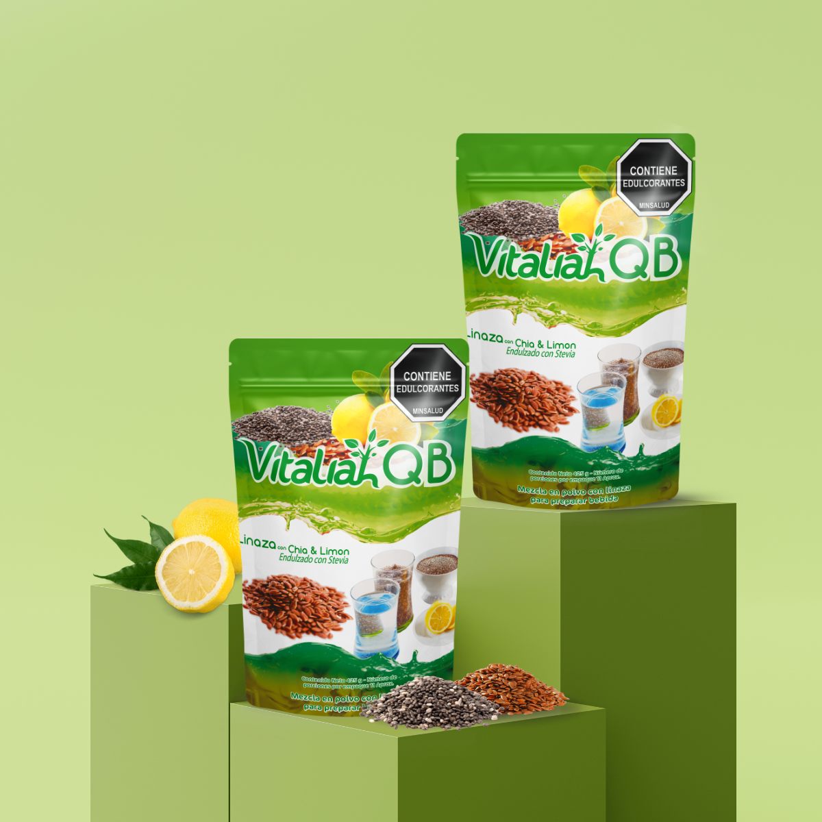 Fibra QB Linaza + Chia + Limon Doypack 425 g