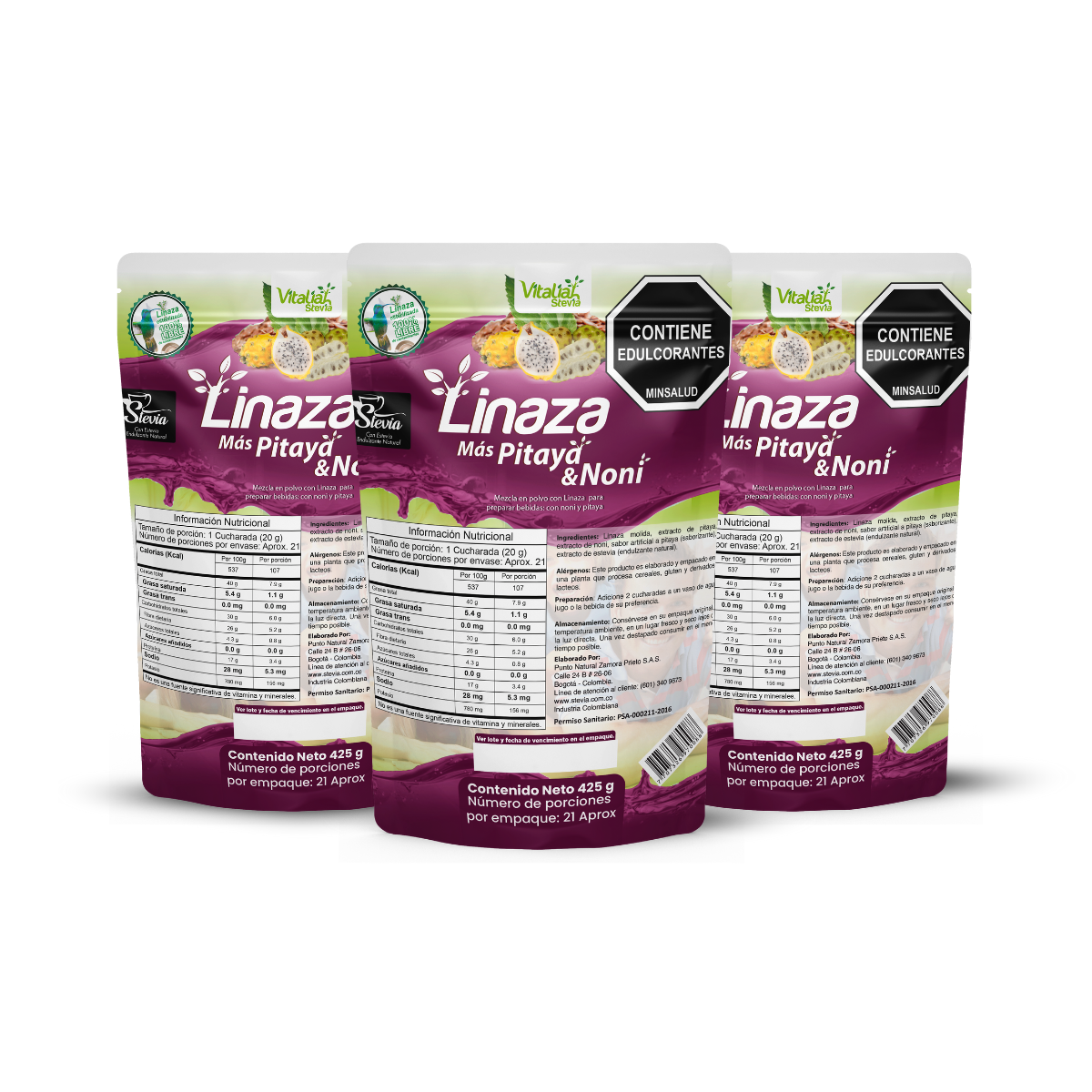 Fibra Linaza Pitaya + Noni Doypack 425 g