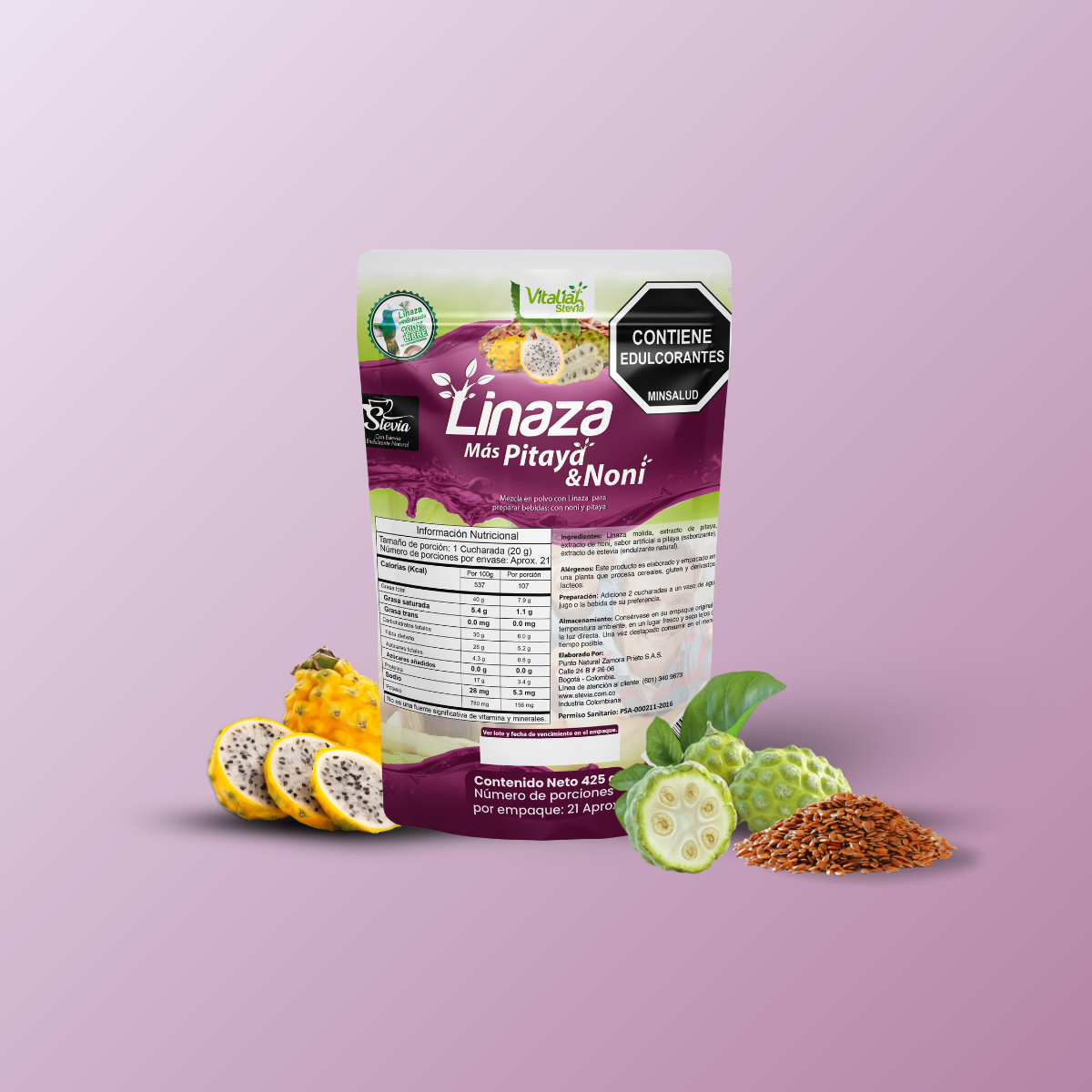 Fibra Linaza Pitaya + Noni Doypack 425 g