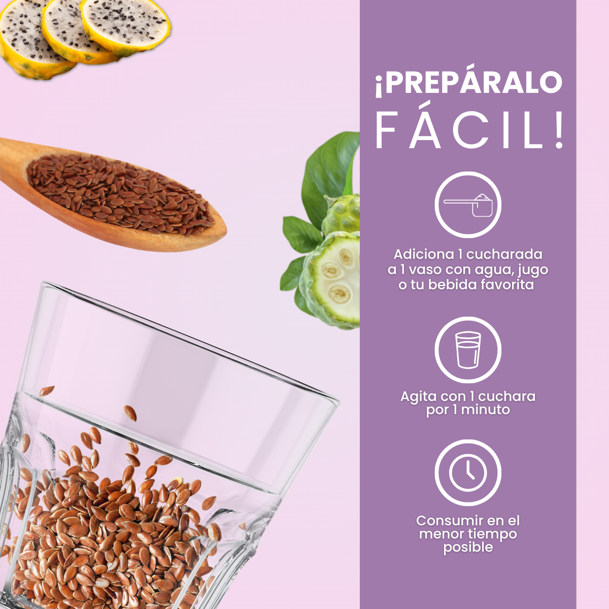 Fibra Linaza Pitaya + Noni Doypack 425 g