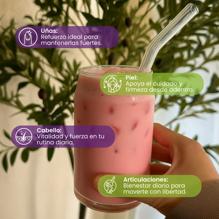 Batido Colágeno Fresa con Uva Liofilizada - 700 g - Vitaliah Stevia -Alimentos saludables