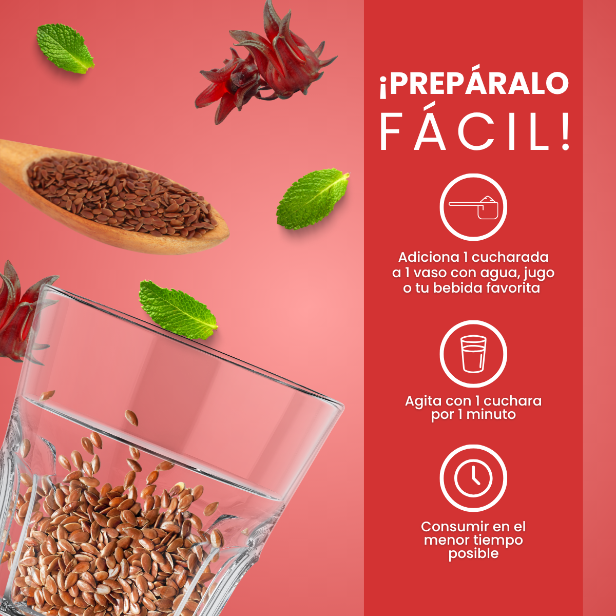 Fibra Linaza Flor Jamaica + Té Verde Doypack 425 g
