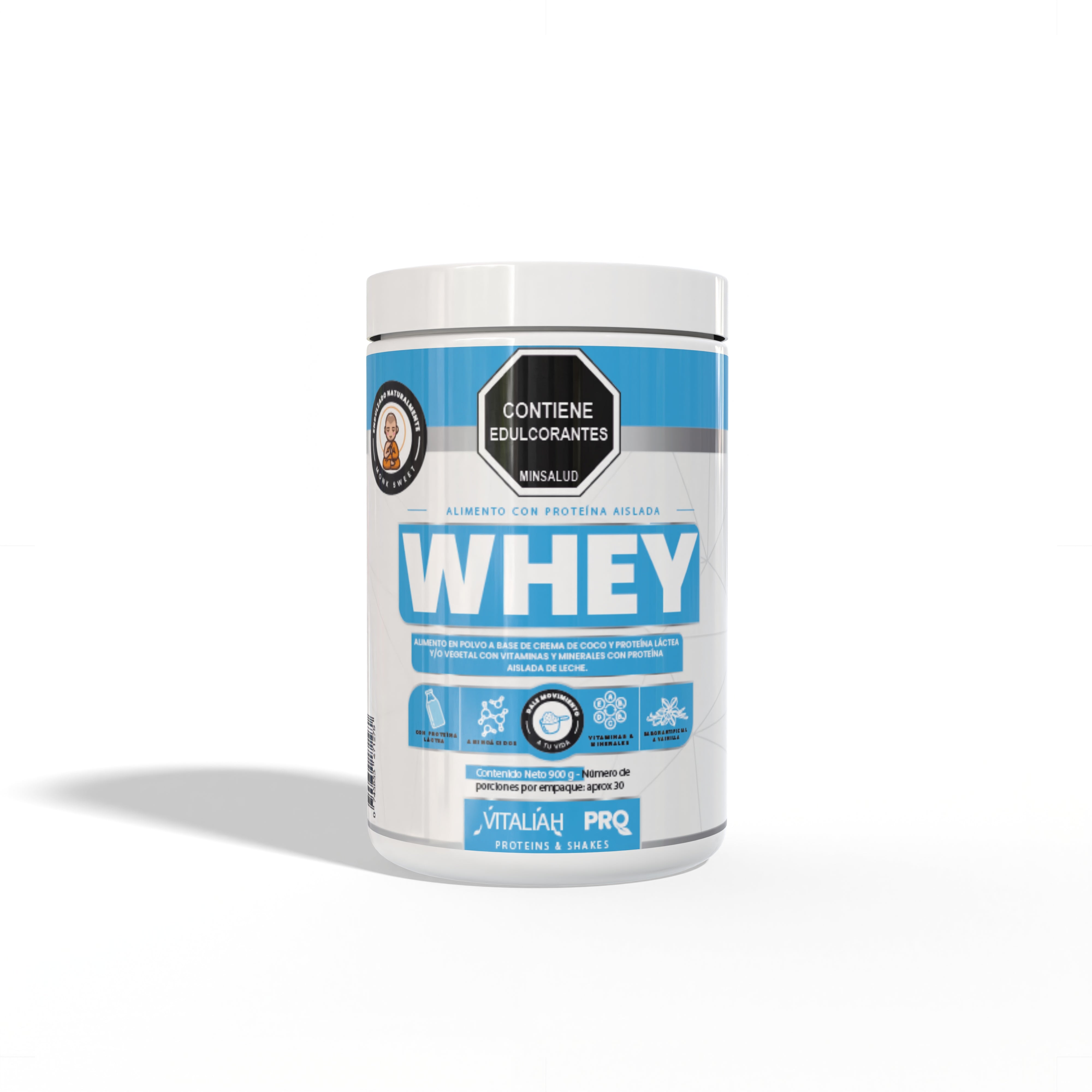 Batido Proteína Aislada Whey 900 g - Vitaliah Pro - Vitaliah Stevia -Alimentos saludables
