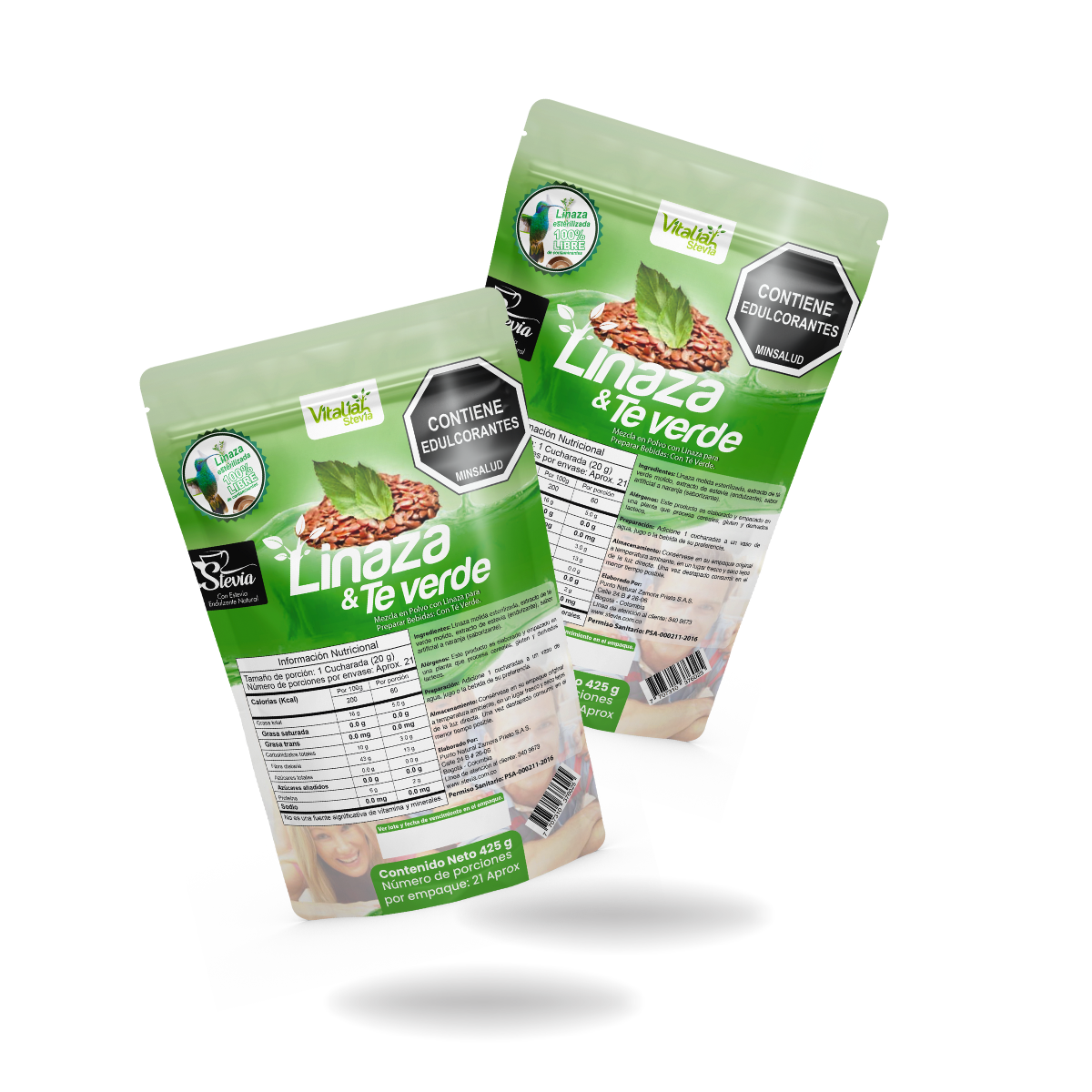 Fibra Linaza + Té Verde Doypack 425 g