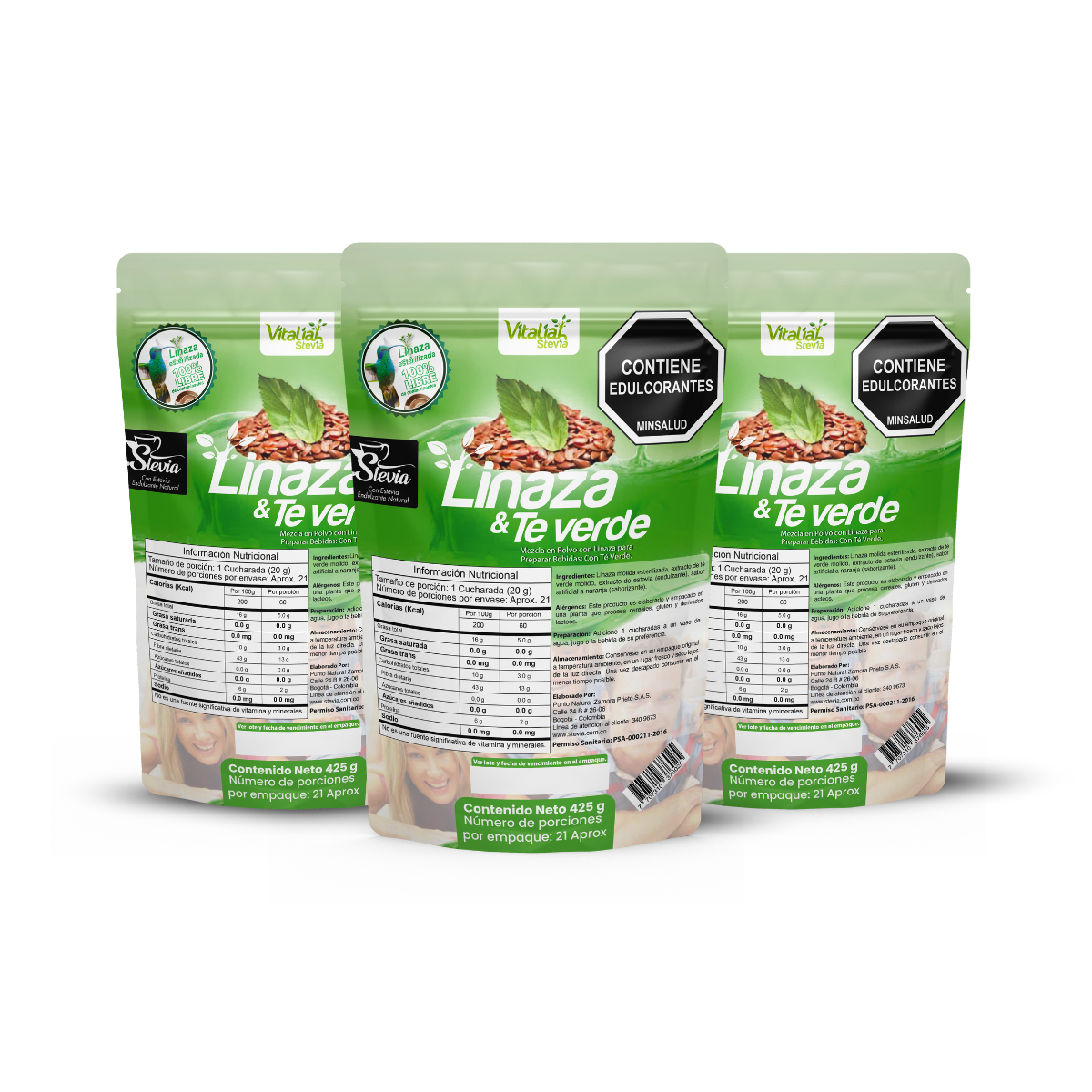 Fibra Linaza + Té Verde Doypack 425 g