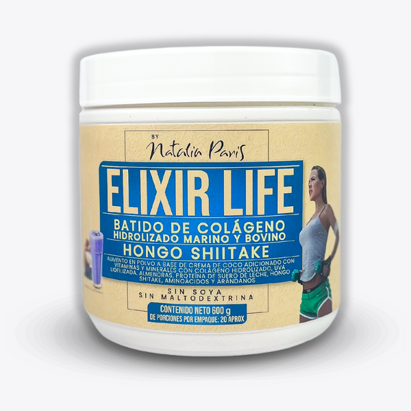 Batido Elixir Life - Colágeno marino y bovino - x 600 g - By Natalia Paris - Vitaliah Stevia -Alimentos saludables