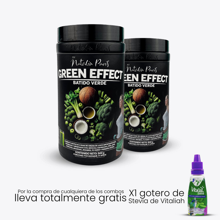 Batido Verde Green Effect - X 500 g - By Natalia Paris - Vitaliah Stevia -Alimentos saludables