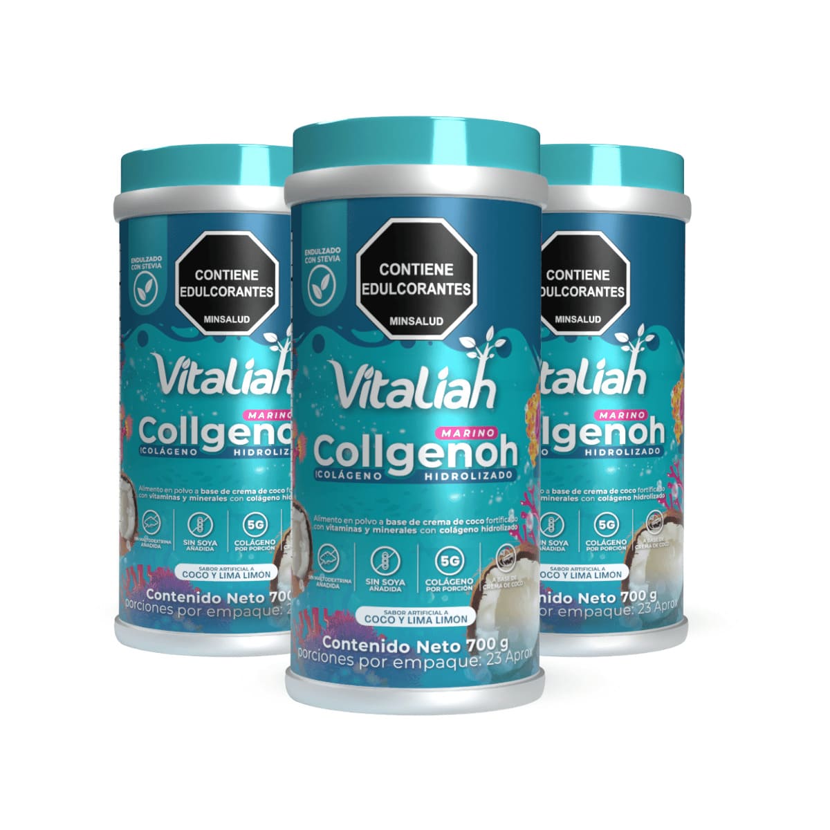 Batido Colágeno Hidrolizado Origen Marino - 700 g - Vitaliah Stevia -Alimentos saludables