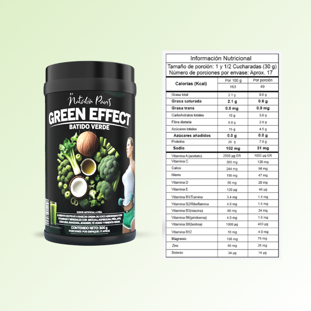 Batido Verde Quemador Green Effect by Natalia Paris 500 g