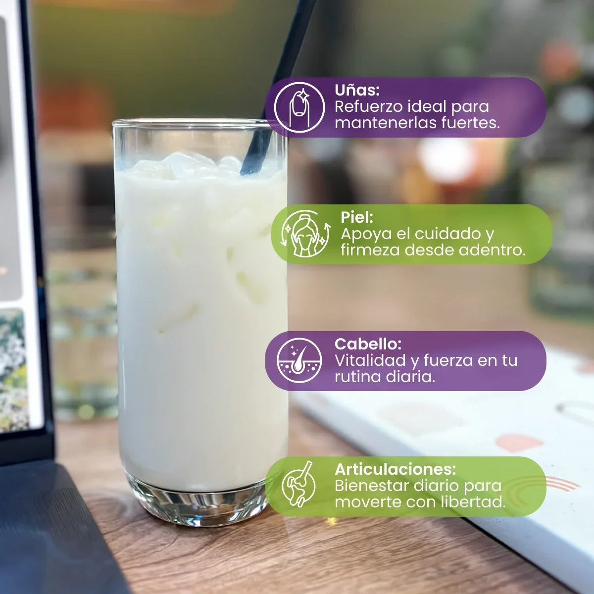 Batido Colageno bovino con marino 50/50 Origen Marino y Bovino - 700 g - Vitaliah Stevia -Alimentos saludables