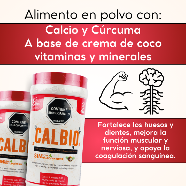 CALBIO - 500g - NUTRITION FACTORY - Vitaliah Stevia -Alimentos saludables