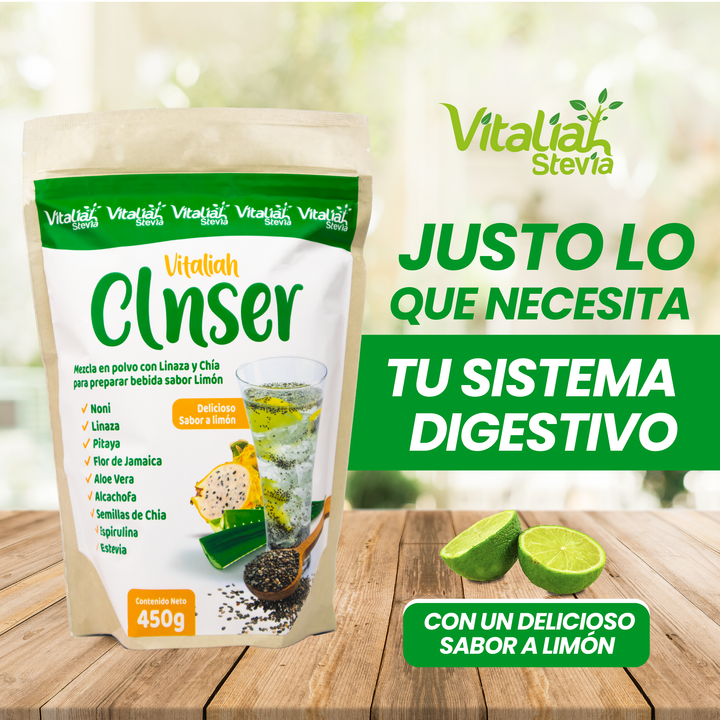 FIBRA LINAZA CLNSER DOYPACK 450 G - Vitaliah Stevia -Alimentos saludables