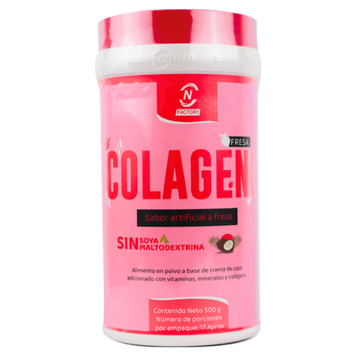 COLÁGENO FRESA - 500g - NUTRITION FACTORY - Vitaliah Stevia -Alimentos saludables