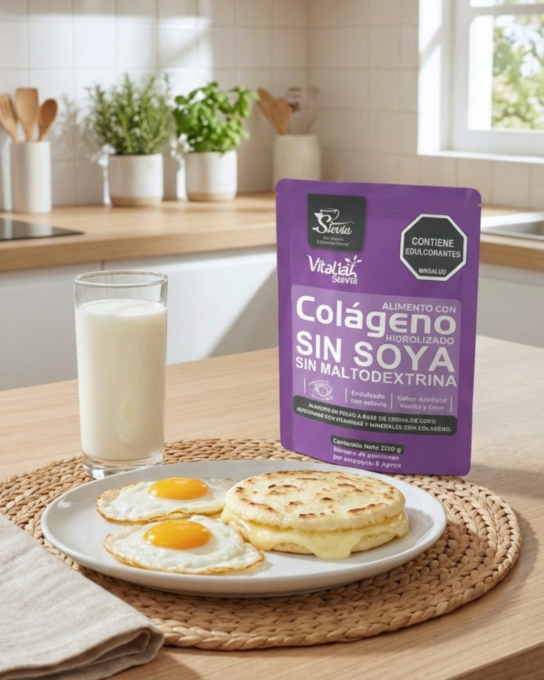 Preparación de colágeno hidrolizado sabor vainilla para el desayuno