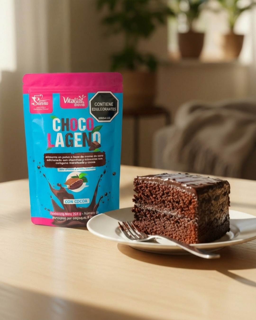 Colágeno de chocolate endulzado con stevia