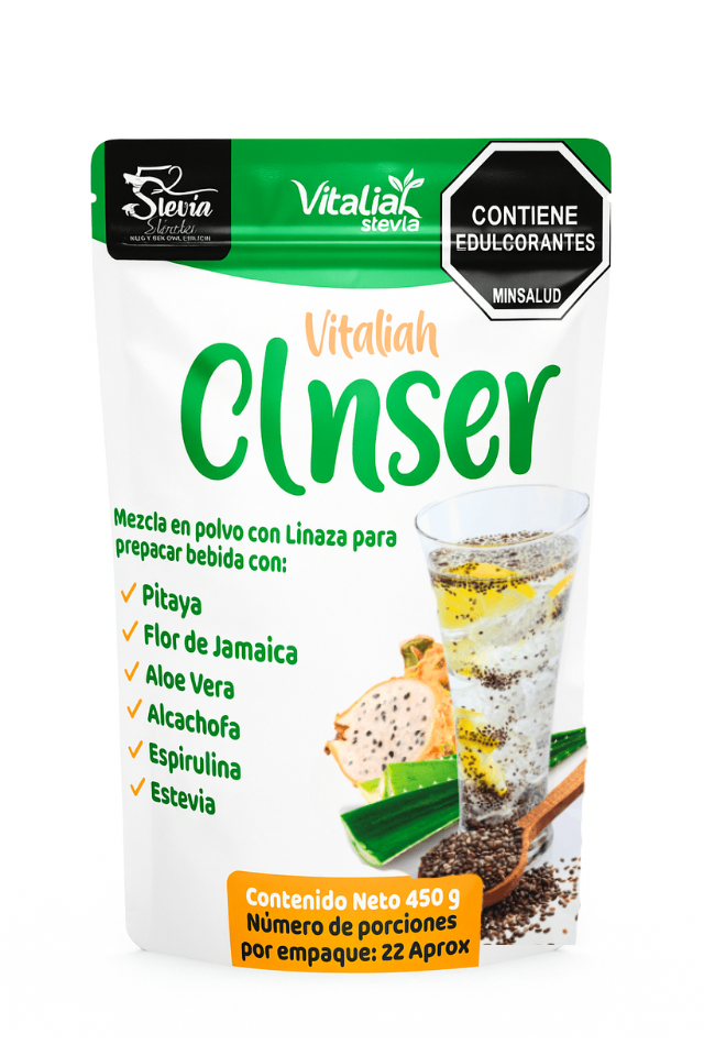 FIBRA LINAZA CLNSER DOYPACK 450 G - Vitaliah Stevia -Alimentos saludables