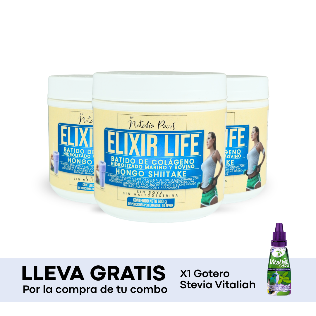 Batido Elixir Life con Colágeno Marino y Bovino by Natalia Paris 600 g