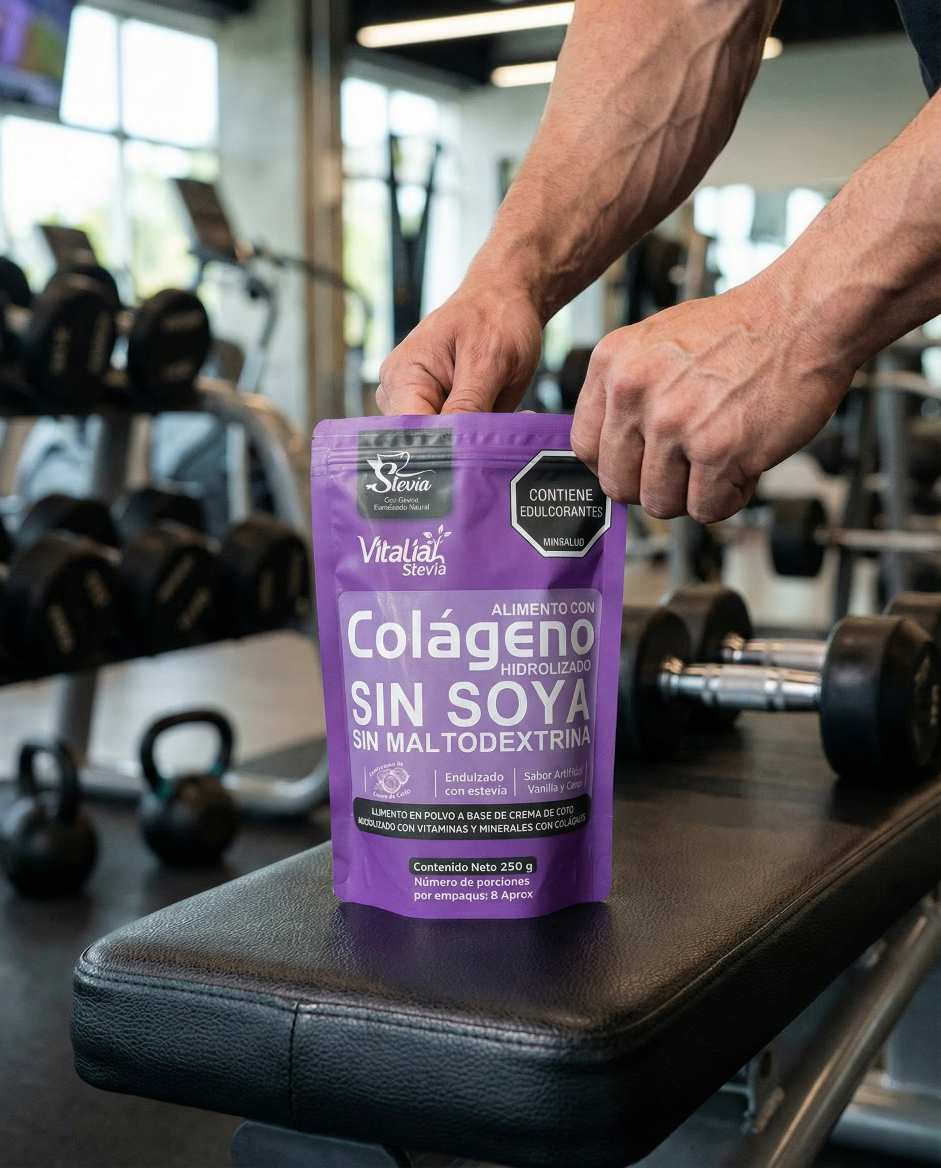 Colágeno de vainilla endulzado con stevia