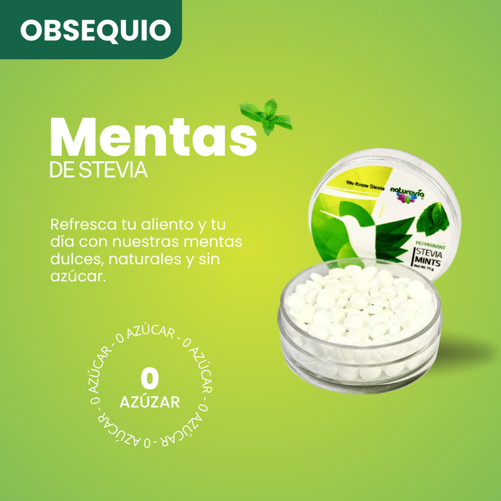 Batido Colágeno Vainilla 700 g x 3 uds. + Mentas Stevia Mints Hierbabuena 15 g - Vitaliah Stevia -Alimentos saludables