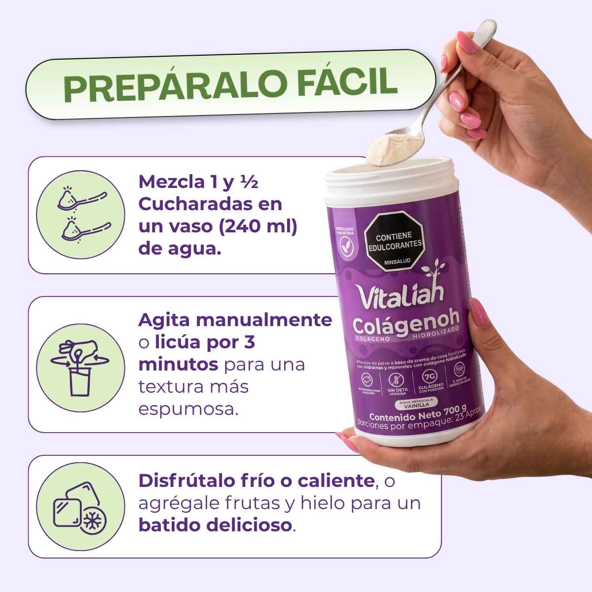 Batido con Colágeno Hidrolizado sabor Vainilla y Coco - 700g