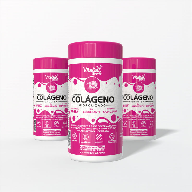 Batido Colágeno Fresa con Uva Liofilizada 700 g