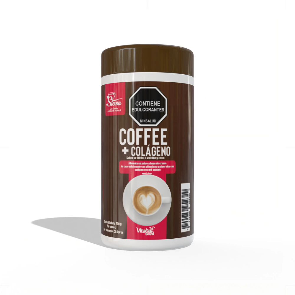Batido Coffee + Colágeno Hidrolizado con Café - 700 g - Vitaliah Stevia -Alimentos saludables