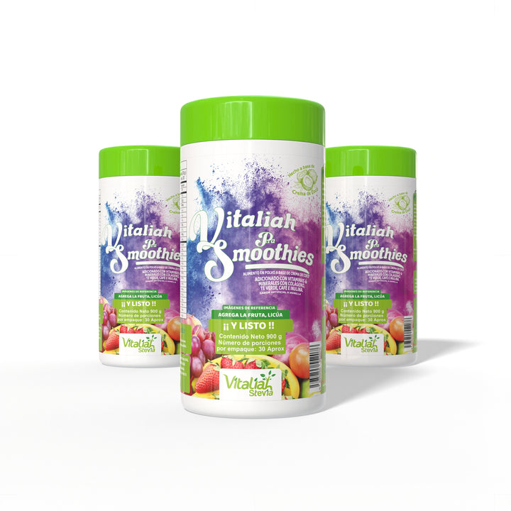 Batido Base para Smoothies | Vitaliah Smooth - 900g - Vitaliah Stevia -Alimentos saludables