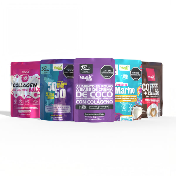 Promo Batidos Colágenos X5 Doypack - 250 g (SURTIDOS) - Vitaliah Stevia -Alimentos saludables