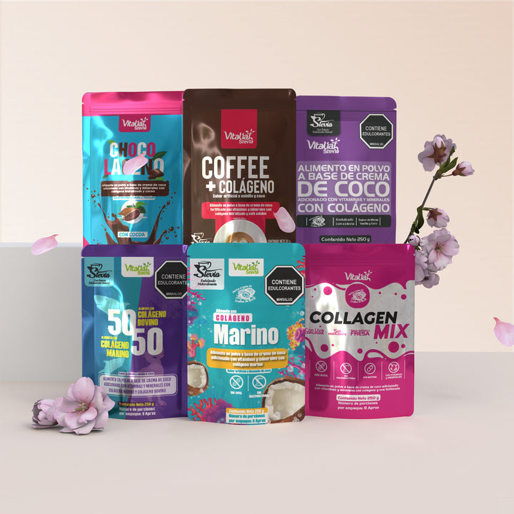 Promo Batidos Colágenos X5 Doypack - 250 g (SURTIDOS) - Vitaliah Stevia -Alimentos saludables