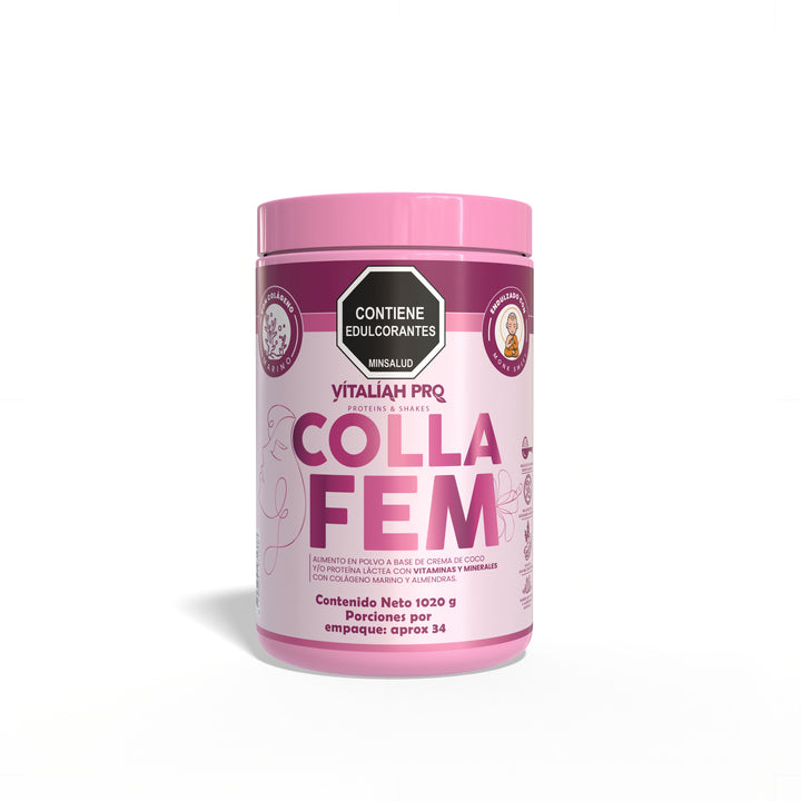 Batido Colla Fem | Colágeno para Mujeres - 1020 g - Vitaliah Stevia -Alimentos saludables